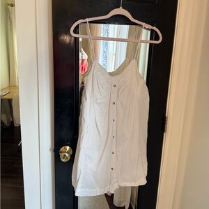 Women's White Button-Down Mini Dress